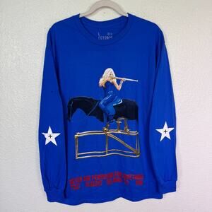 Beyonce Cowboy Carter Tour Shirt Large America Requiem Long Sleeve Blue Merch L